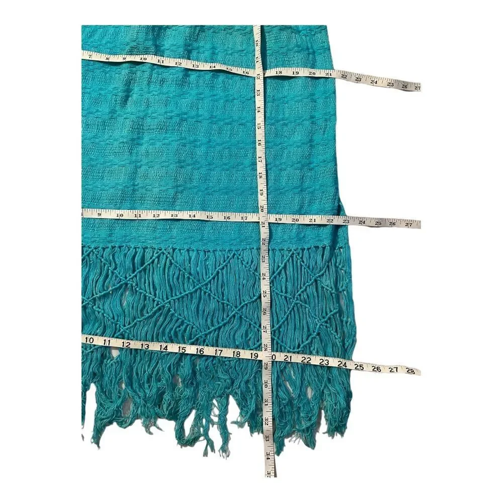 Women’s Aqua Reef Fringe Midi Skirt Size M